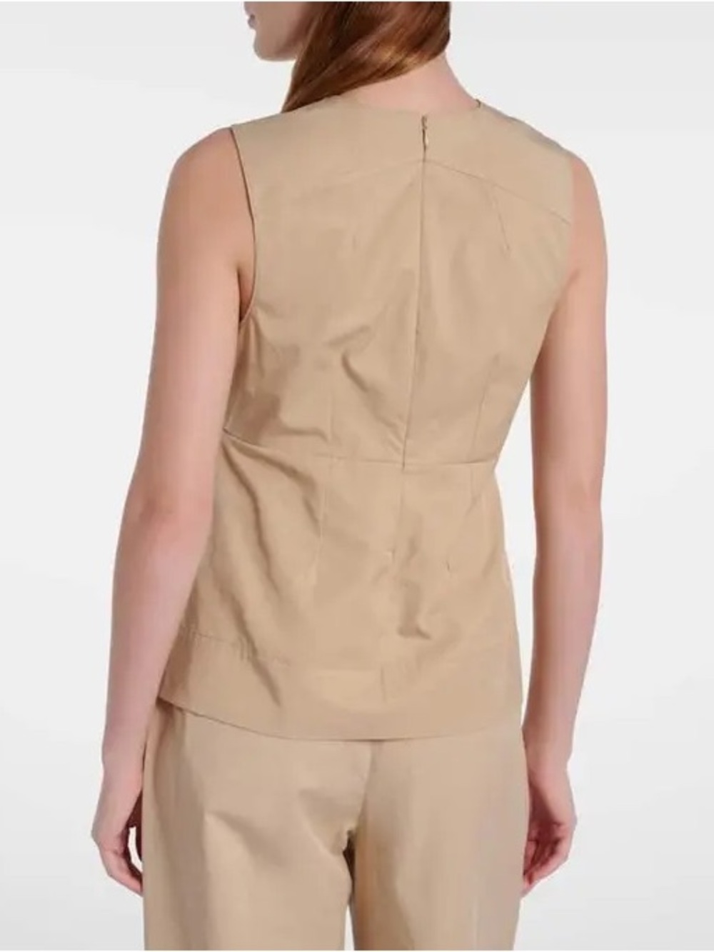 NWT Vince Pleated Peplum Top in Beige Size 8 NEW WITH TAGS - Picture 6 of 12